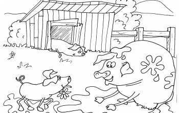 Farm coloring book pages