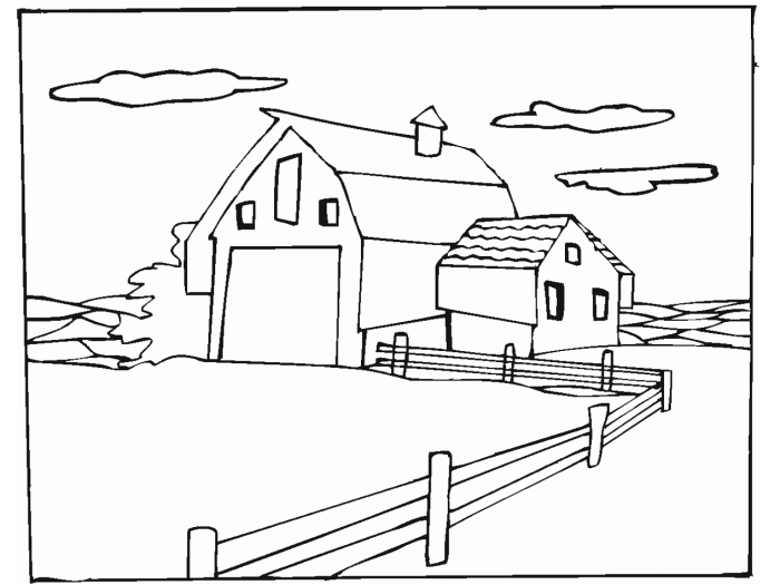 Farm coloring book pages